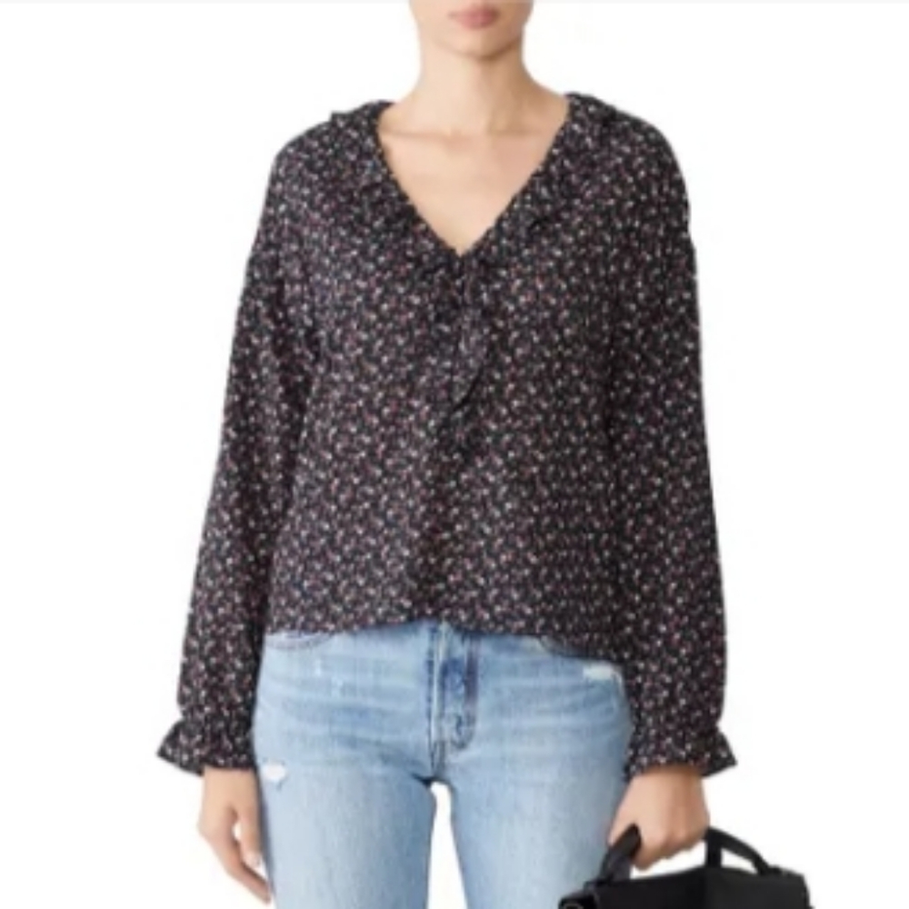 REBECCA TAYLOR "Nadia" Floral Top Blouse Shirt Women's Size Small